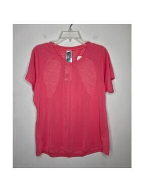 NWT Adidas coral pink short sleeve shirt with back cutouts- large